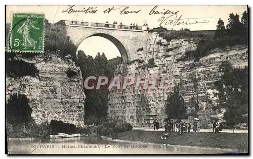 Ansichtskarte AK Paris Buttes Chaumont Le Pont de Briques