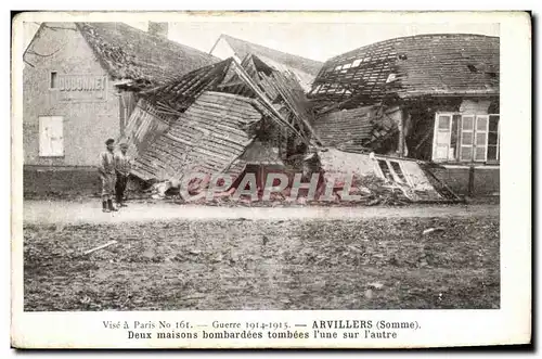 Ansichtskarte AK Arvillers Deux Maisons Bombardees Tombees Militaria