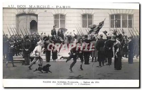 Cartes postales Au Bon Marche Paris Salon 1914 Jules Monge L embleme Militaria