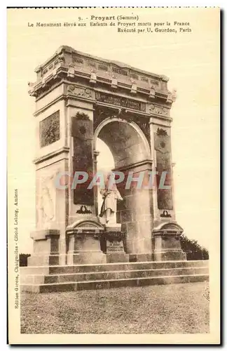 Cartes postales Proyart Le Monument eleve aux Enfants de Proyart morts pour la France Militaria