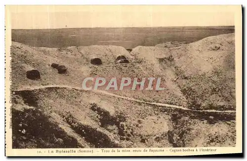 Ansichtskarte AK La Boisselle Trou de La Mine Route de Bapaume Cagnes boches a l interieur Militaria