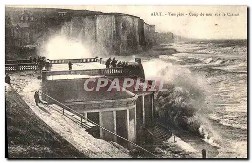 Cartes postales Ault Tempete Coup de Mer Sur Le Casino