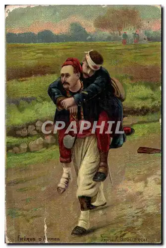 Cartes postales Freres d armes Zouave Grolleron