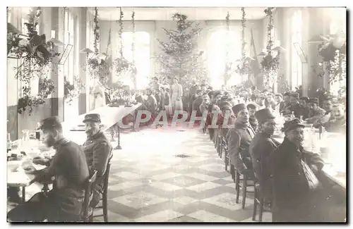 CARTE PHOTO Militaria Sodlats Banquet Tirailleurs senegalais