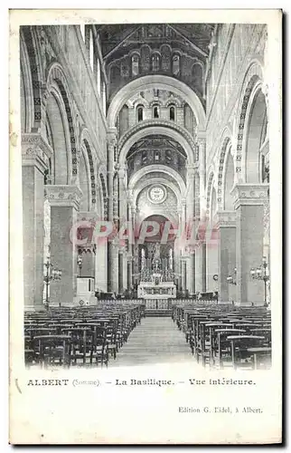 Cartes postales Albert La Basilique Vue Interieure