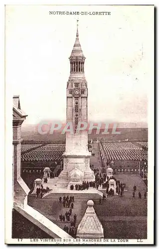 Cartes postales N D de Lorette Les Visiteurs Sur les Marches de la tour