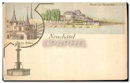 Cartes postales Neuchatel Musee des Beaux Arts Les halles