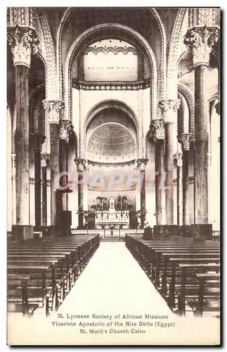 Cartes postales Missions Vicariate Apostolic of the Nile Delta St Marks s church Cairo Egypte