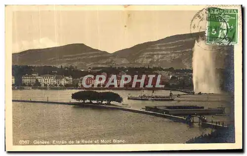 Cartes postales Geneve Entree de La Rade et Mont Blanc