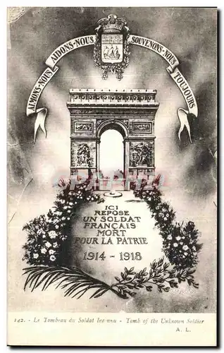 Cartes postales Le Tombeau du Soldat Inconnu Militaria