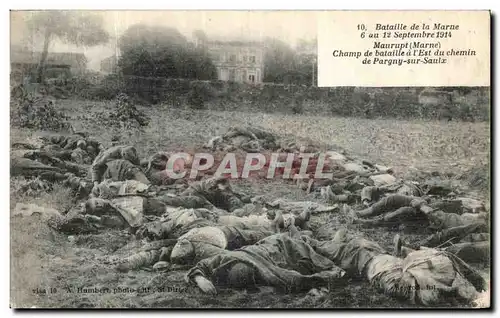 Ansichtskarte AK Maurupt Champ de Bataille l Est du chemin De Pargny Sur Saulx Militaria