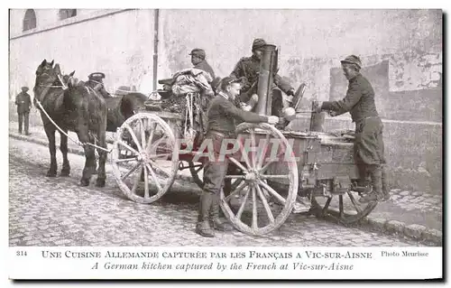 Cartes postales Une Cuisine Allemande Capturee Par Les Francais A Vic Sur Aisne Militaria