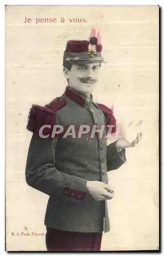 Cartes postales Je Pense a Vous Militaria