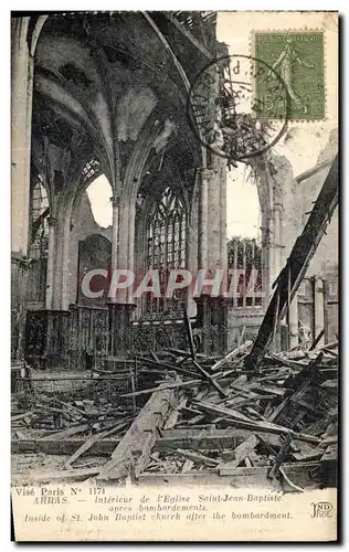 Ansichtskarte AK Arras Interieur de l Eglise Saint Jean Baptiste Militaria