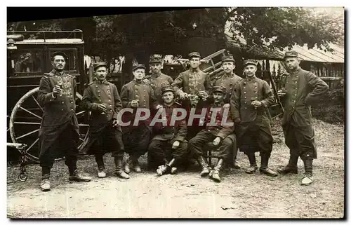 CARTE PHOTO Militaria 92 et 105 sur les cols