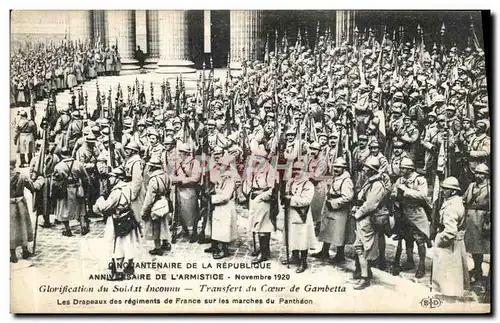 Ansichtskarte AK Cinquantenaire De La Republique Anniversaire De L Armistice Transfert du coeur de Gambetta Milit