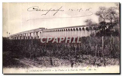 Cartes postales Cubzac les Ponts Le Viaduc et le Pont des Pietons