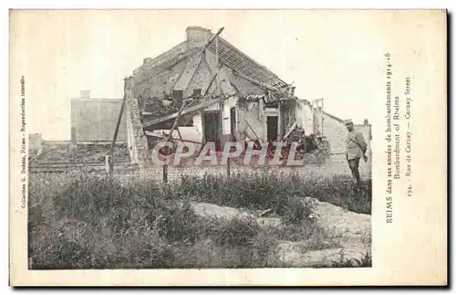 Cartes postales Reims dans ses annees de Bombardements Rue de Cernay Militaria