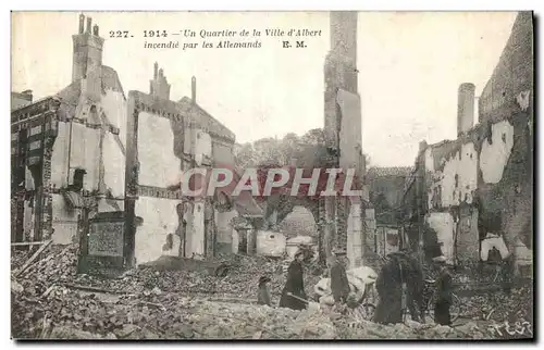 Cartes postales Un quartier de la Ville d Albert Militaria