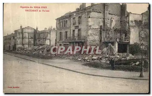 Cartes postales Baccarat en ruines Militaria Boucherie Charcuterie