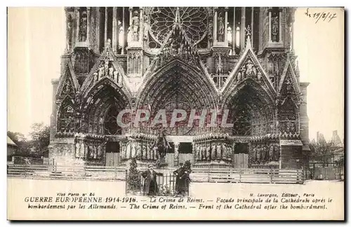 Cartes postales Crime de Reims Cathedrale