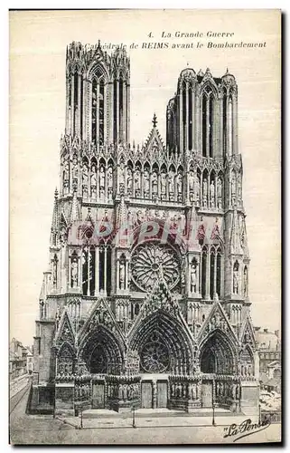 Cartes postales La Grande Guerre de Reims avant le bombardement Militaria