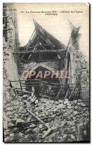 Cartes postales La Guerre Grande Interleur de L Eglise d Etatvigny Militaria