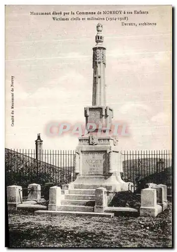 Cartes postales Monument eleve par la Commnne de Norroy ses enfants Militaria