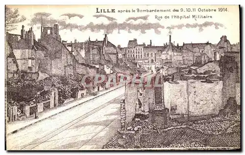 Ansichtskarte AK Lille Apres le Bombardement 1914 Militaria