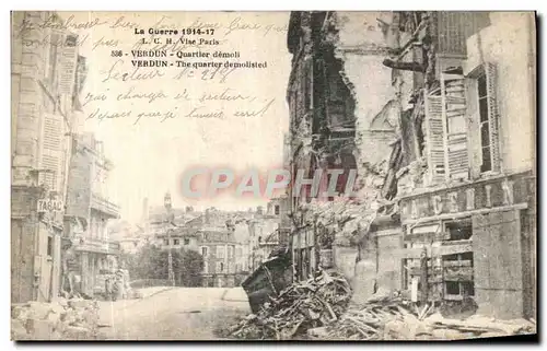 Cartes postales Verdun Quartier demoli Militaria