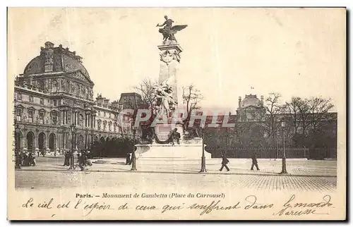 Ansichtskarte AK Paris Monument de Gambetta Louvre