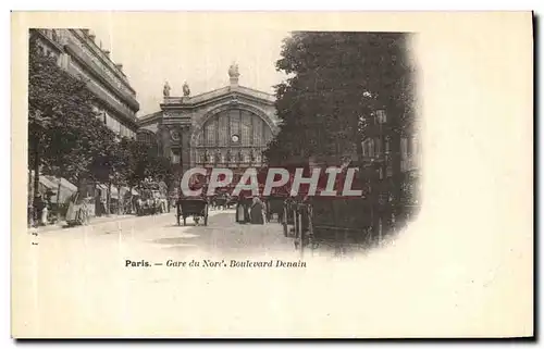 Cartes postales Paris Gare du Nord Boulevard Denain