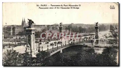 Cartes postales Paris Panorama du Pont Alexandre III