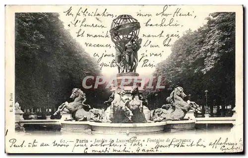 Ansichtskarte AK Paris Jardin du Luxembourg Fontaine de Carpeaux