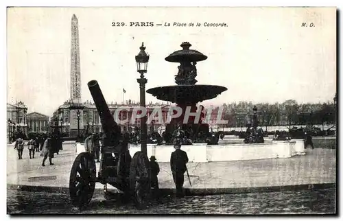 Ansichtskarte AK Paris La Place de la Concorde Canon Militaria