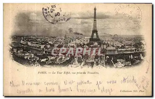 Cartes postales Paris La Tour Eiffel Vue prise du trocadero