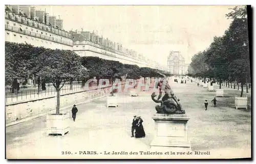 Ansichtskarte AK Paris Le Jardin des Tuileries et la rue de Rivoli Louvre