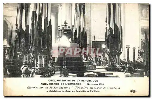 Cartes postales CAnniversaire De L Armistice Glorification du Soldat Inconnu Transfert du Pantheon de Gambetta M