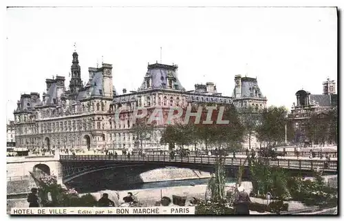 Ansichtskarte AK Hotel de Ville Bon Marche Paris Marche aux fleurs