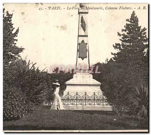 Cartes postales Paris Le Parc de Montsouris Colonne Flatlers