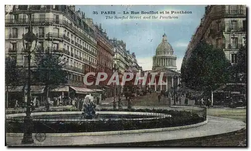 Cartes postales Paris La Rue Soufflot et Le Pantheon