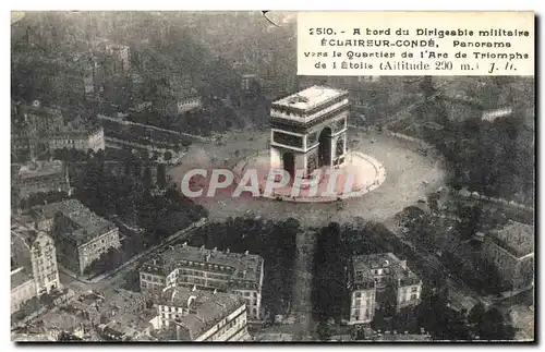 Ansichtskarte AK A bord du Dirigable Militaire Eclaireur Conde Panorama Vers le Quartier de L Arc de Triomphe