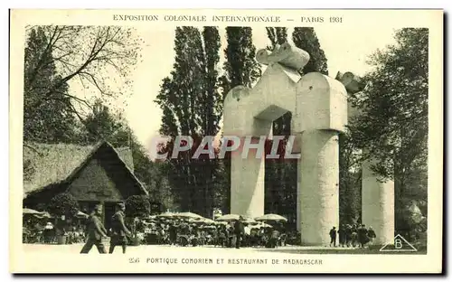 Cartes postales Paris Portique Comorien Et Restaurant De Madagascar Exposition coloniale internationale Paris 19