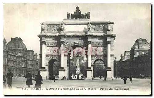 Ansichtskarte AK Paris L Arc de Triomphe de la Victoire Place du Carrousel