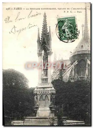 Ansichtskarte AK Paris La Fontaine Saint Marie Square de L Archeveche