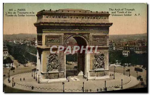 Cartes postales Paris Arc de Triomphe de L Etoile et la Tombe du Soldat Inconnu