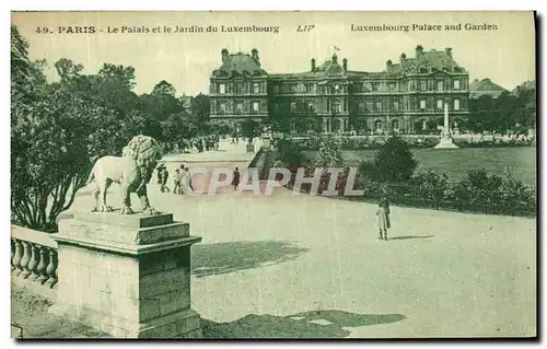 Ansichtskarte AK Paris Le Palais et le Jardin Luxembourg Lion