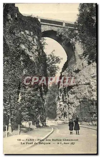 Cartes postales Paris Parc des Buttes Chaumont Le Pont de Briques