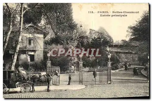 Cartes postales Paris Buttes Chaumont Entree Principale