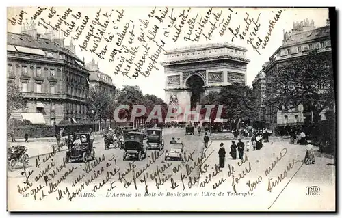 Cartes postales Paris L Avenue du Bois de Boulogne et L Arc de Triomphe